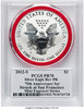 2012-S ASE 2-Coin Set Rev PR/PR70 PCGS 75th Anniv Struck at San Francisco Mint Engravers Series flag Mercanti, red gasket