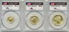 2016-W Gold 3-Coin Set (10C, 25C, 50C) SP70 PCGS 100th Anniversary FDOI flag Mercanti