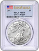 2017 $1 Silver Eagle MS70 PCGS First Strike Flag label