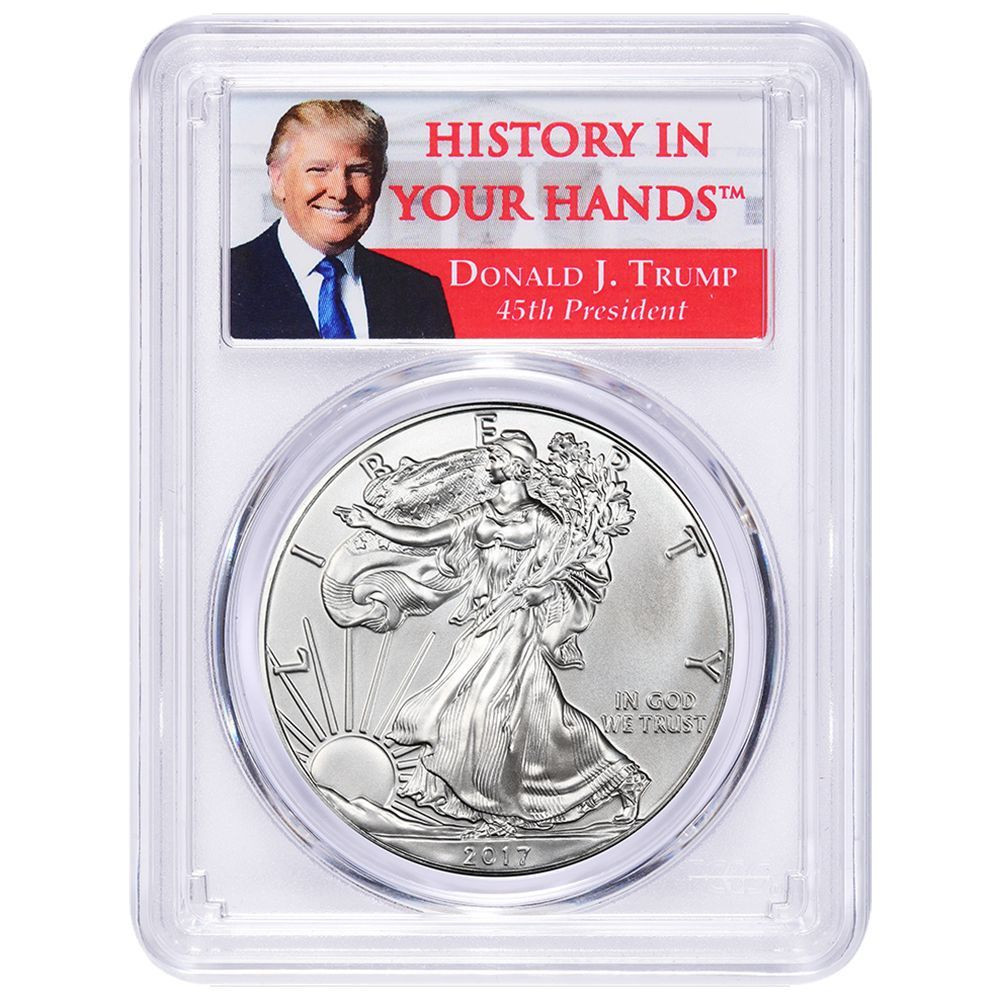 2017 Silver Eagle MS70 PCGS First Strike TRUMP label - Capitol Mint