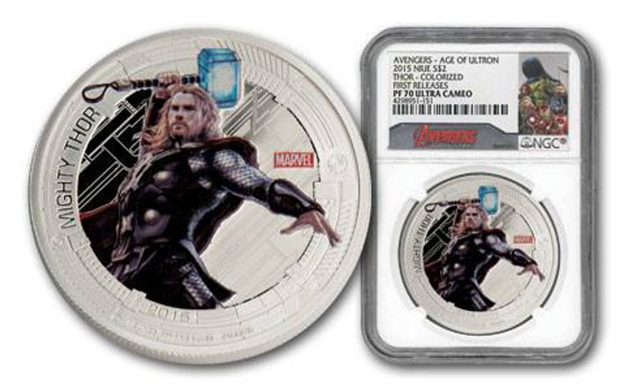 2015 $2 5-Coin Set Avengers - Age of Ultron PF70 NGC First