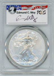 2008-W $1 Burnished Silver Eagle SP 70 PCGS Moy Signed