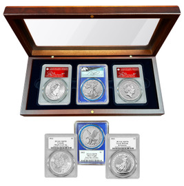 2022 3-Coin World Set, American Silver Eagle - $5 Canada Maple Leaf - Great Britain 2 Pounds Silver Britannia
