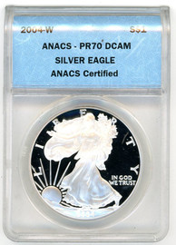 2004-W $1 Proof Silver Eagle ANACS PR70 DCAM Blue label