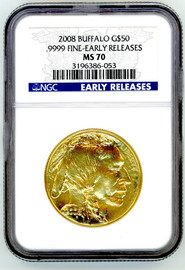 2008 $50 Gold Buffalo MS70 NGC Early Releases