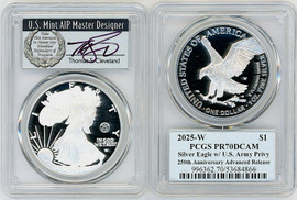 2025-W Proof ASE U.S. Army Privy PR70DCAM PCGS Advanced Release T. Cleveland wreath 2025-W Proof ASE U.S. Army Privy PR70DCAM PCGS Advanced Release T. Cleveland wreath
