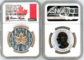 2025 $20 Canada Maple Leaf - UHR Rev. PF70 NGC Pulsating - Rose Gilt FDOI S. Taylor 2025 $20 Canada Maple Leaf - UHR Rev. PF70 NGC Pulsating - Rose Gilt FDOI S. Taylor