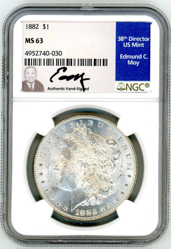 1882 Morgan Dollar MS63 NGC Moy