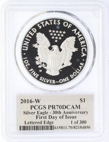 2016-W Proof ASE PR 70 PCGS First Day of Issue 30th Anniversary 1 of 300 Signed Ed. Moy