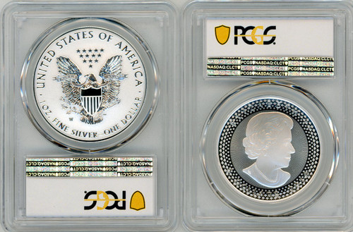 2019 Pride of Two Nations, U.S. Set Modified PR70 ML & Enhanced Rev PR70 ASE PCGS FDOI flag labels