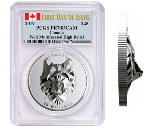 2019 Wolf Multifaceted High Relief PCGS PR70 First Day of Issue WATCH THE VIDEO