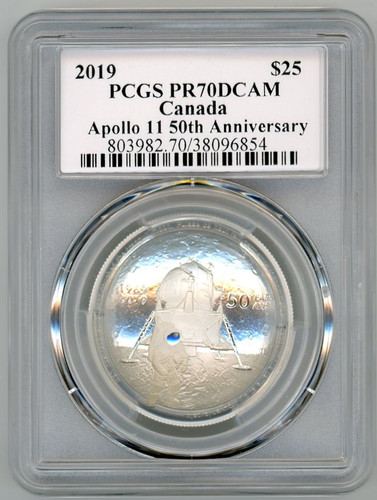 2019 $25 Proof Silver Apollo 11 50th Anni PCGS PR70 RCM Susanna Blunt