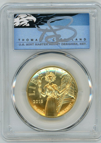 2015-W $100 Liberty Gold High Relief MS70PL PCGS First Strike T. Cleveland Blue Eagle