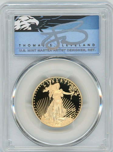 2020-W $25 Proof Gold Eagle PR70 PCGS First Strike T Cleveland Blue Eagle