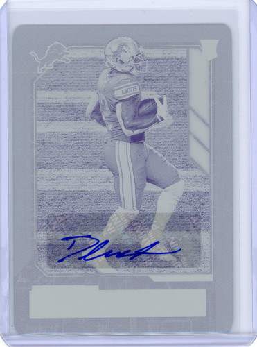 2020 Panini Playbook D'Andre Swift Detroit Lions Autograph Rookie Print Plate 1/1