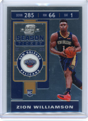 2019-20 Contenders Zion Williamson New Orleans Pelicans Rookie Card