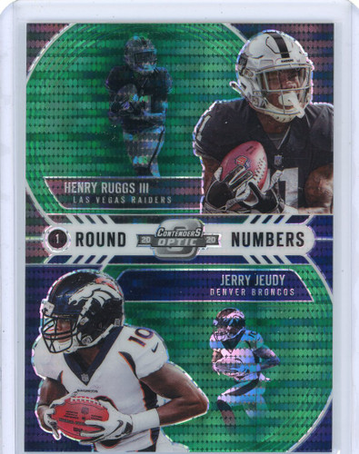 2020 Panini Contenders Green Shimmer Round Numbers Henry Ruggs III Jerry Jeudy  01/27