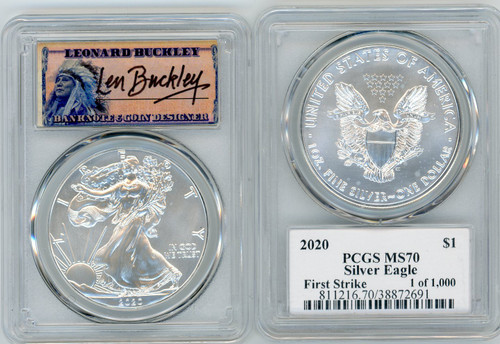 2020 ASE MS70 PCGS First Strike 1 of 1000 Len Buckley