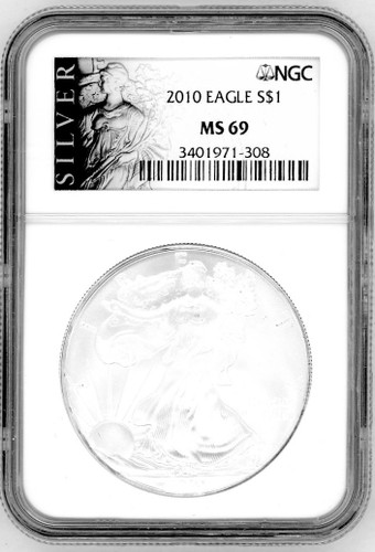 2010 ASE MS69 MGC SILVER label