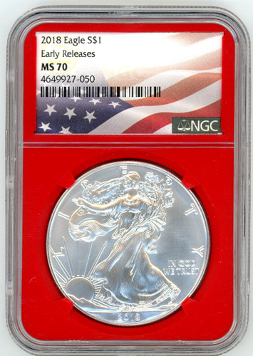 2018 ASE MS70 NGC Early Releases flag label red core