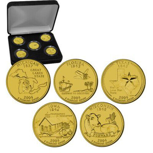 2004 24kt Gold Layered State Quarters