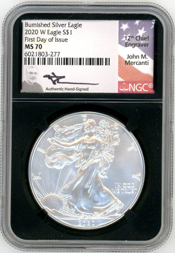 2020 W $1 Burnished ASE MS70 NGC FDOI J Mercanti