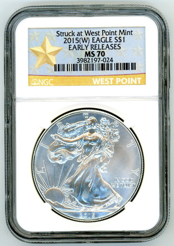 2015 (W) ASE MS70 NGC Early Releases Struck at West Point star label