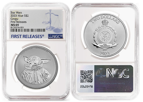 2023 $2 Silver Niue Star Wars Grogu MS69 NGC First Releases 