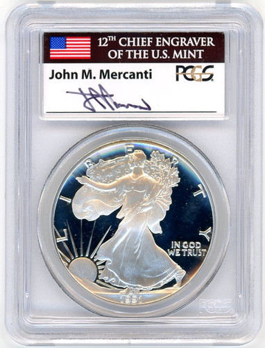 1991-S $1 Proof Silver Eagle PR69 PCGS John Mercanti