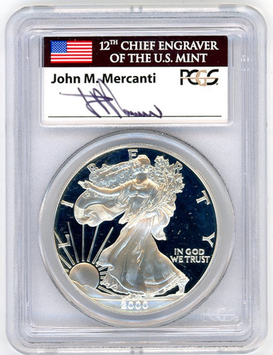 2000-P $1 Proof Silver Eagle PR69 PCGS John Mercanti