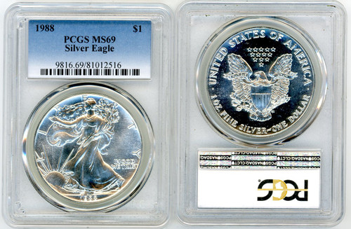 1988 $1 ASE MS69 PCGS Blue label