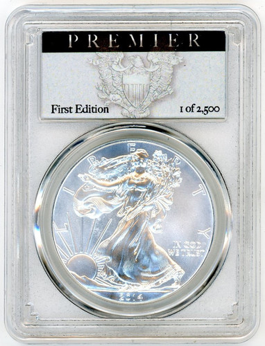 2014 $1 Silver Eagle MS70 PCGS Premier First Edition 1 of 2500