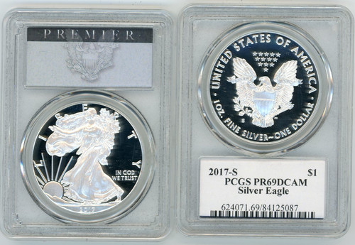 2017-S $1 Proof Silver Eagle PR69DCAM PCGS Premier label