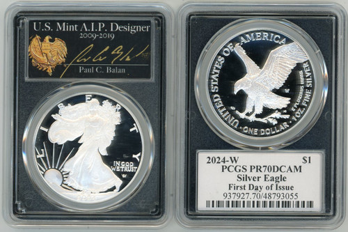 2024-W $1 Proof Silver Eagle PR70DCAM FDOI Paul Balan