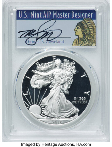 2018-S Proof ASE PR70 PCGS First Strike T. Cleveland Native American label