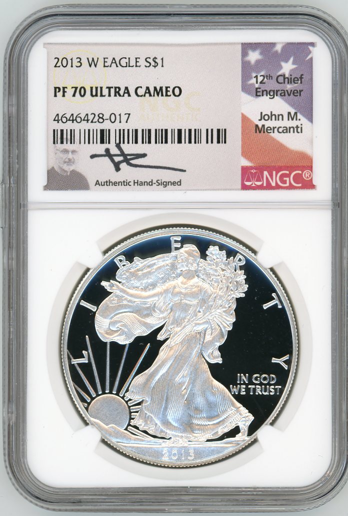 2013 W Proof ASE PF70 NGC Ultra Cameo Flag Mercanti
