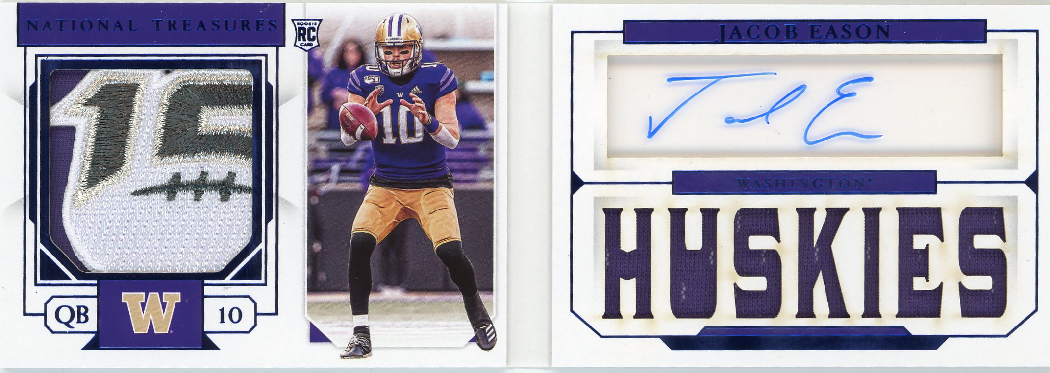 2020 Panini National Treasures Collegiate Jacob Eason Autograph Rookie 1/1  - Capitol Mint