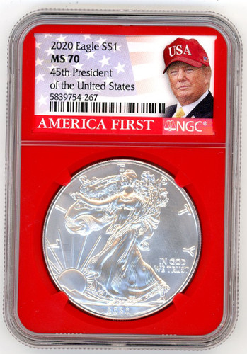 2020 ASE MS70 NGC 45th President of the United States Donald Trump ...
