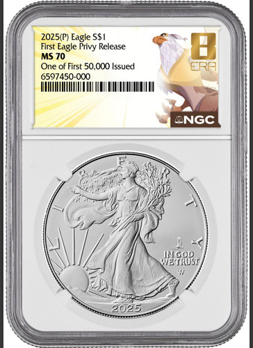2025(P) ASE MS70 NGC First Eagle Privy Release One of First 50,000 Issued