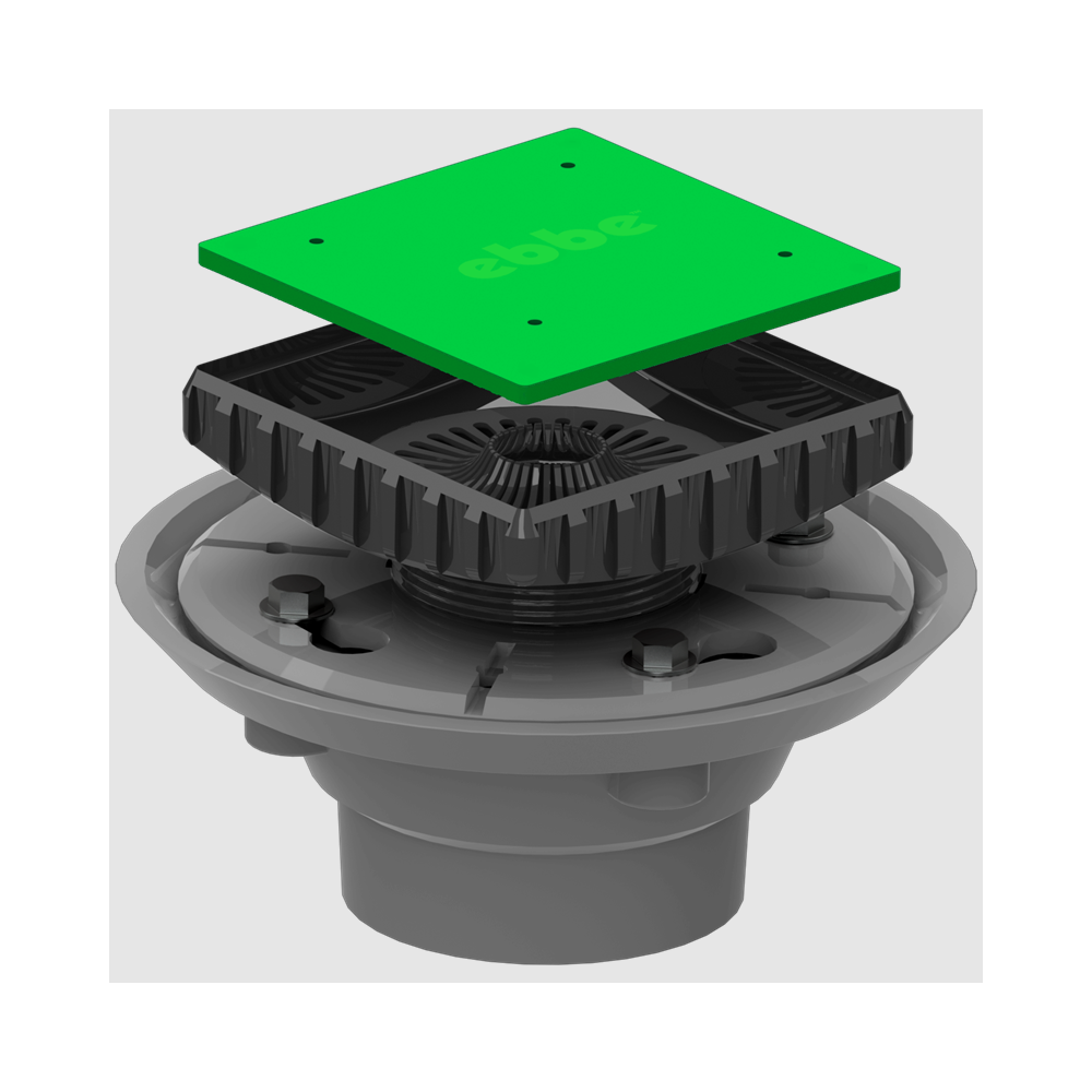 EBBE Three Piece Drain Assembly with Square Riser