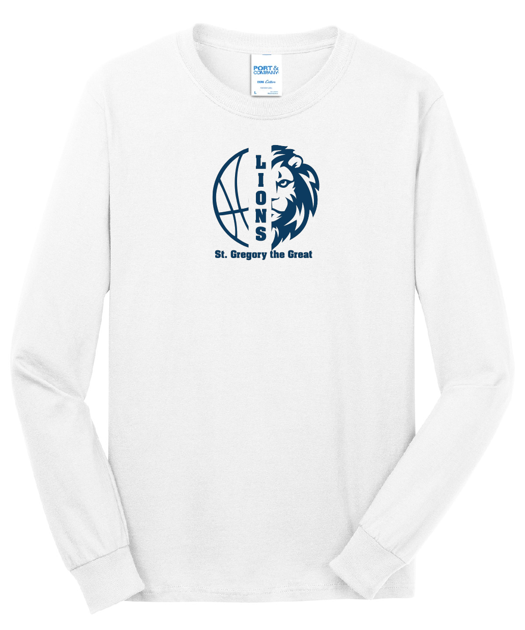 Lions CYO Basketball - Cotton Blend Long Sleeve Tee - Adult or Youth
