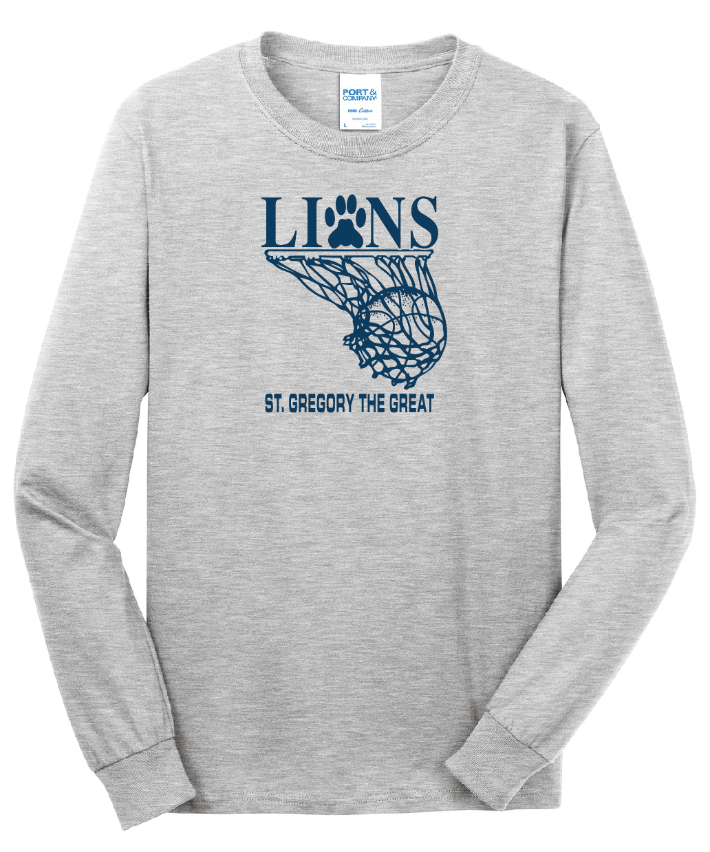 Lions CYO Basketball - Cotton Blend Long Sleeve Tee - Adult or Youth