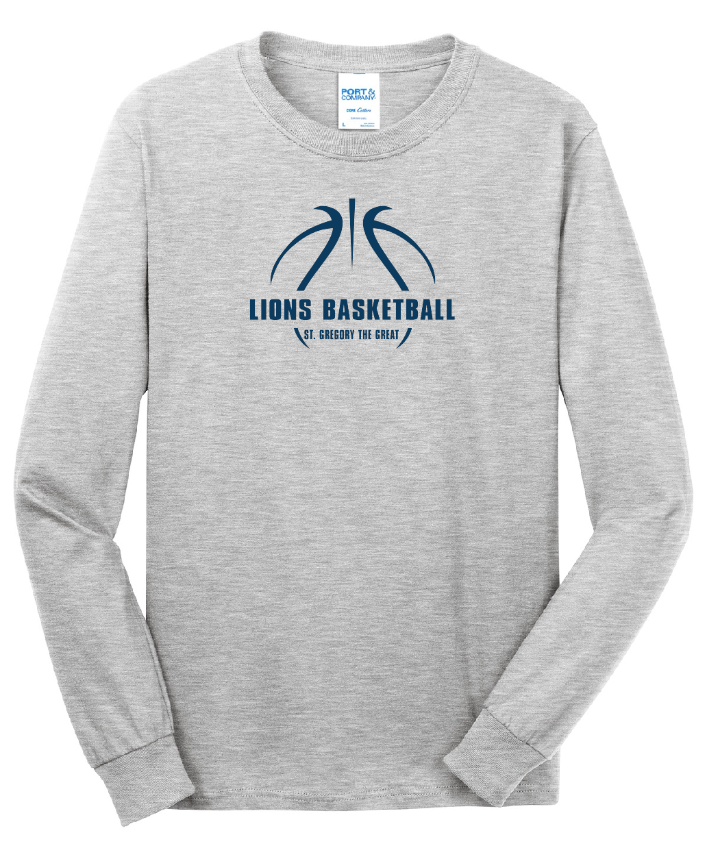 Lions CYO Basketball - Cotton Blend Long Sleeve Tee - Adult or Youth