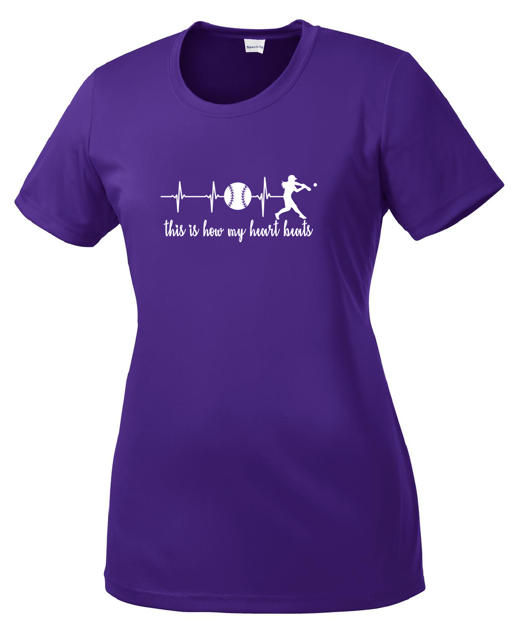 This is how my heart beats - Short Sleeve Tee Shirt - Softball