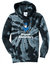 Sharon School Tie Dye Hoodie-Bubble Letters