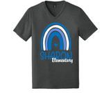 Sharon School Unisex V Neck-Rainbow Logo