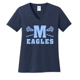 Millstone Lacrosse Core Cotton Ladies V Neck-M Logo