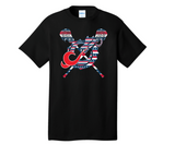 Allentown Dragons Lacrosse Cotton Tee-American Flag Dragon with Sticks