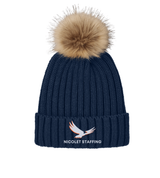 Nicolet Staffing Faux Fur Pom Beanie