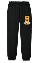 Sharon School Youth Fleece Sweatpants-S Logo